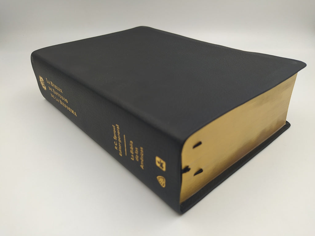 Biblia de Estudio de la Reforma LBLA piel genuina negro con estuche
