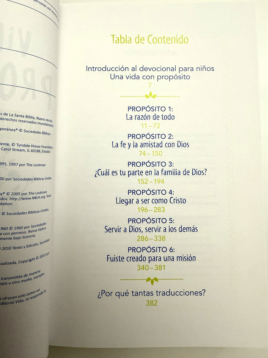 Una vida con propósito, devocional para niños