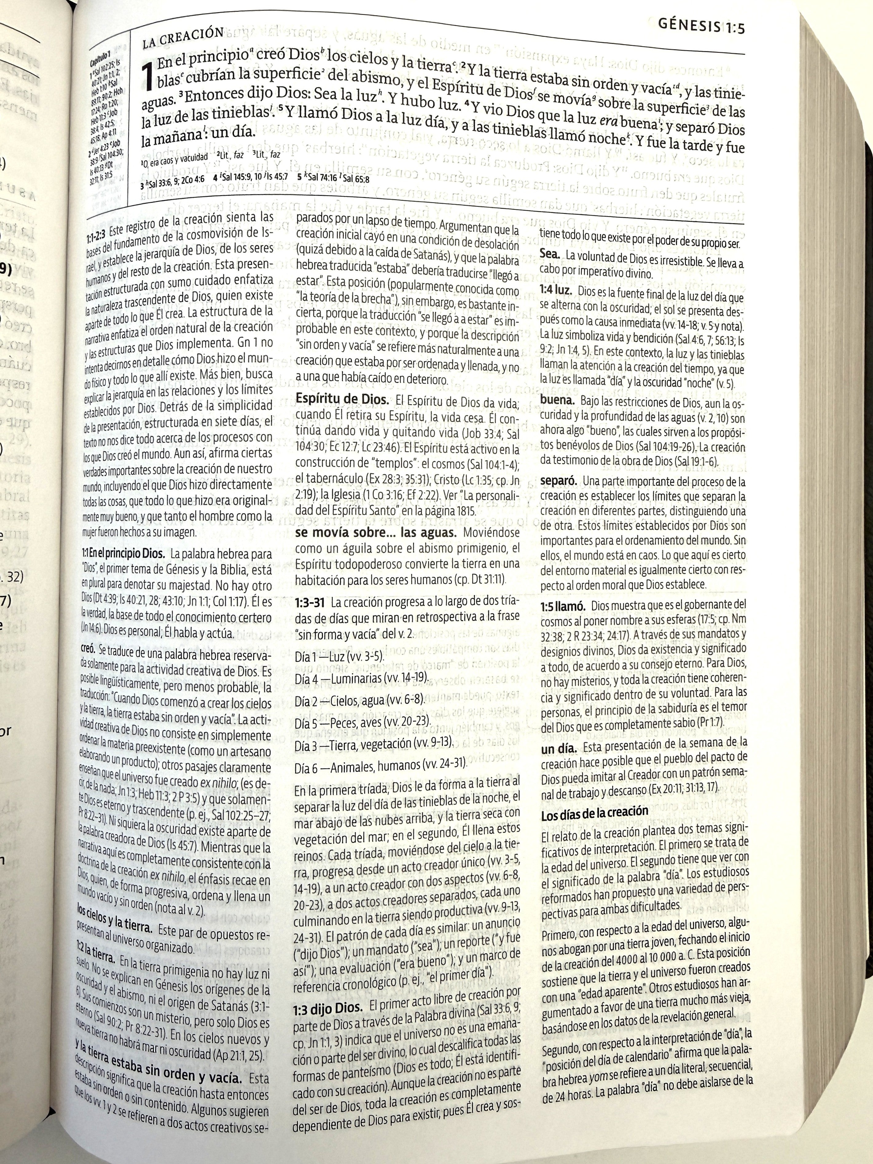 Biblia de Estudio de la Reforma LBLA piel genuina negro con estuche