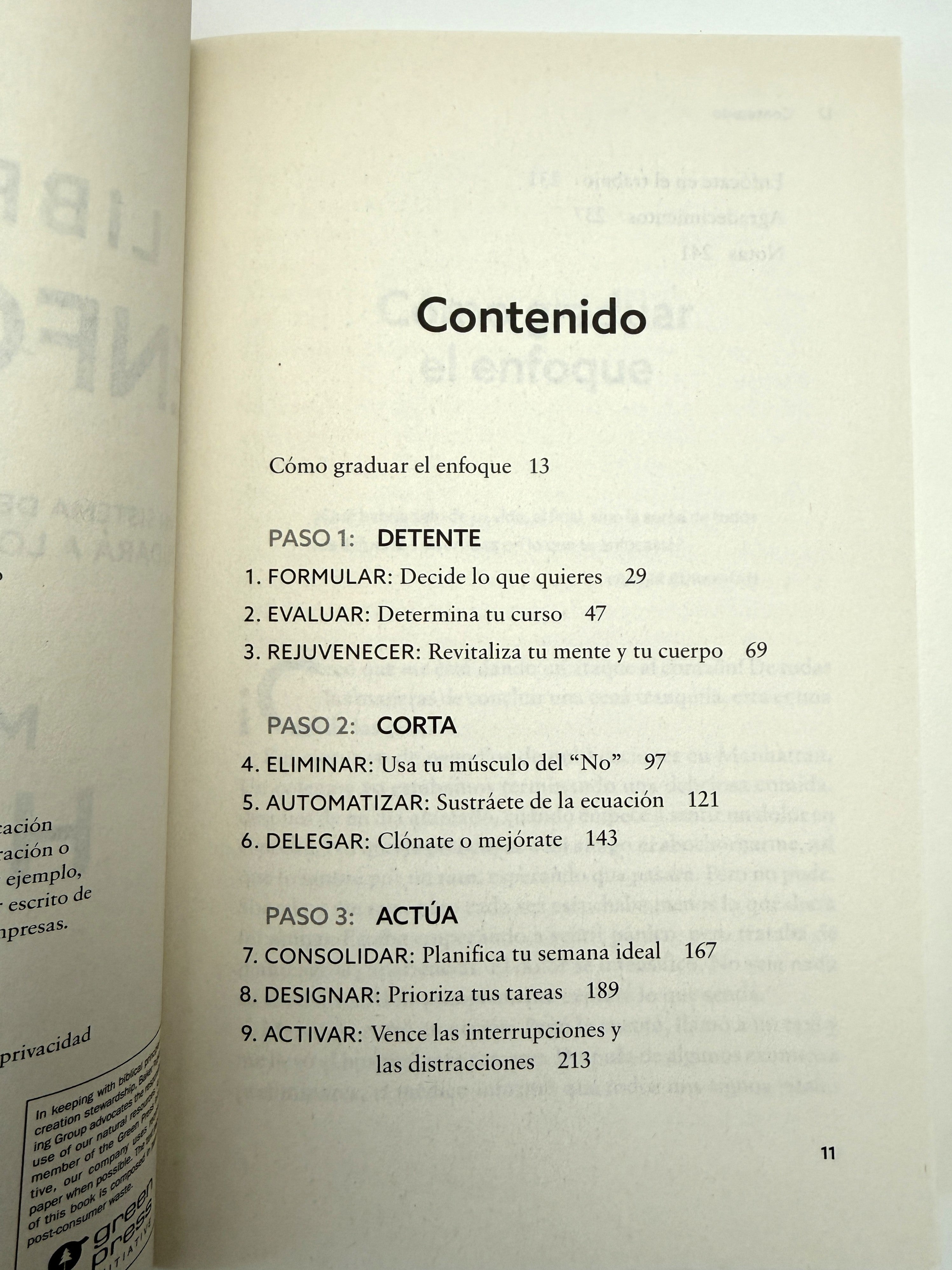 Libre para enfocarte