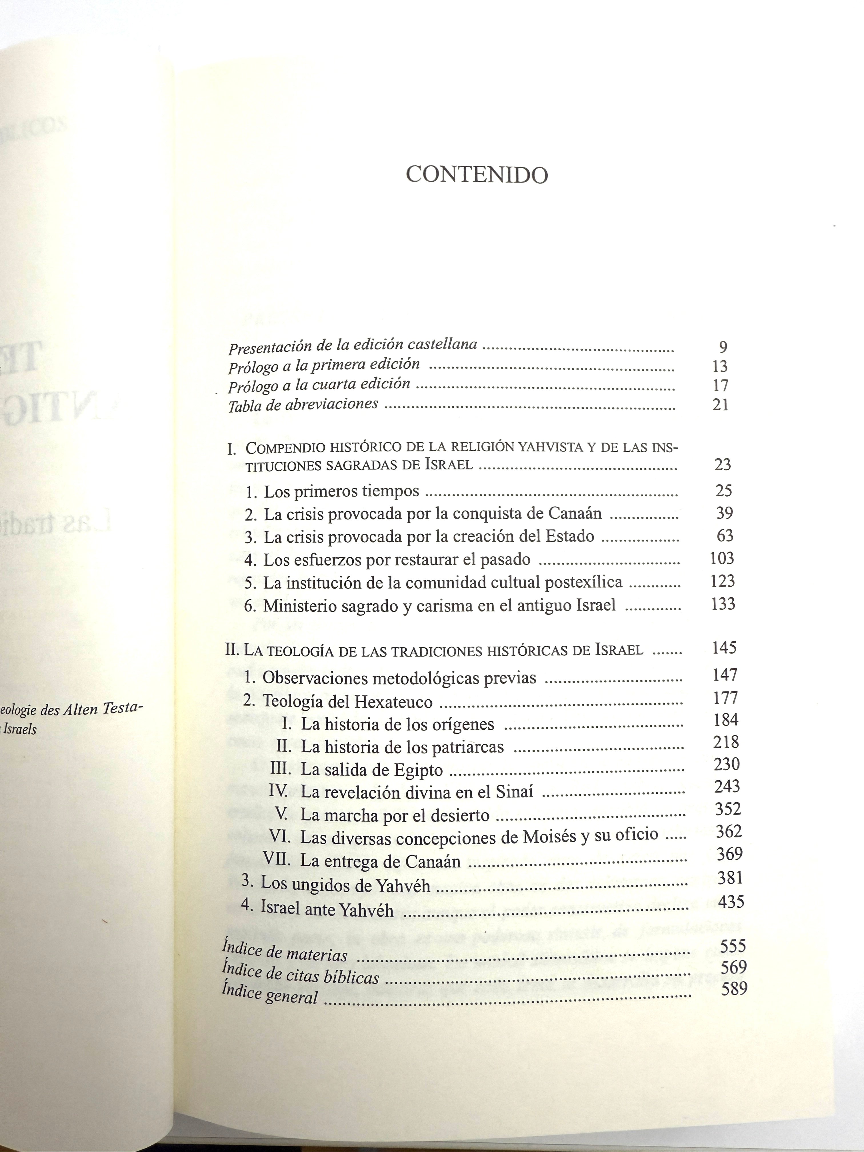 Teología del antiguo testamento I. las tradiciones históricas de israel