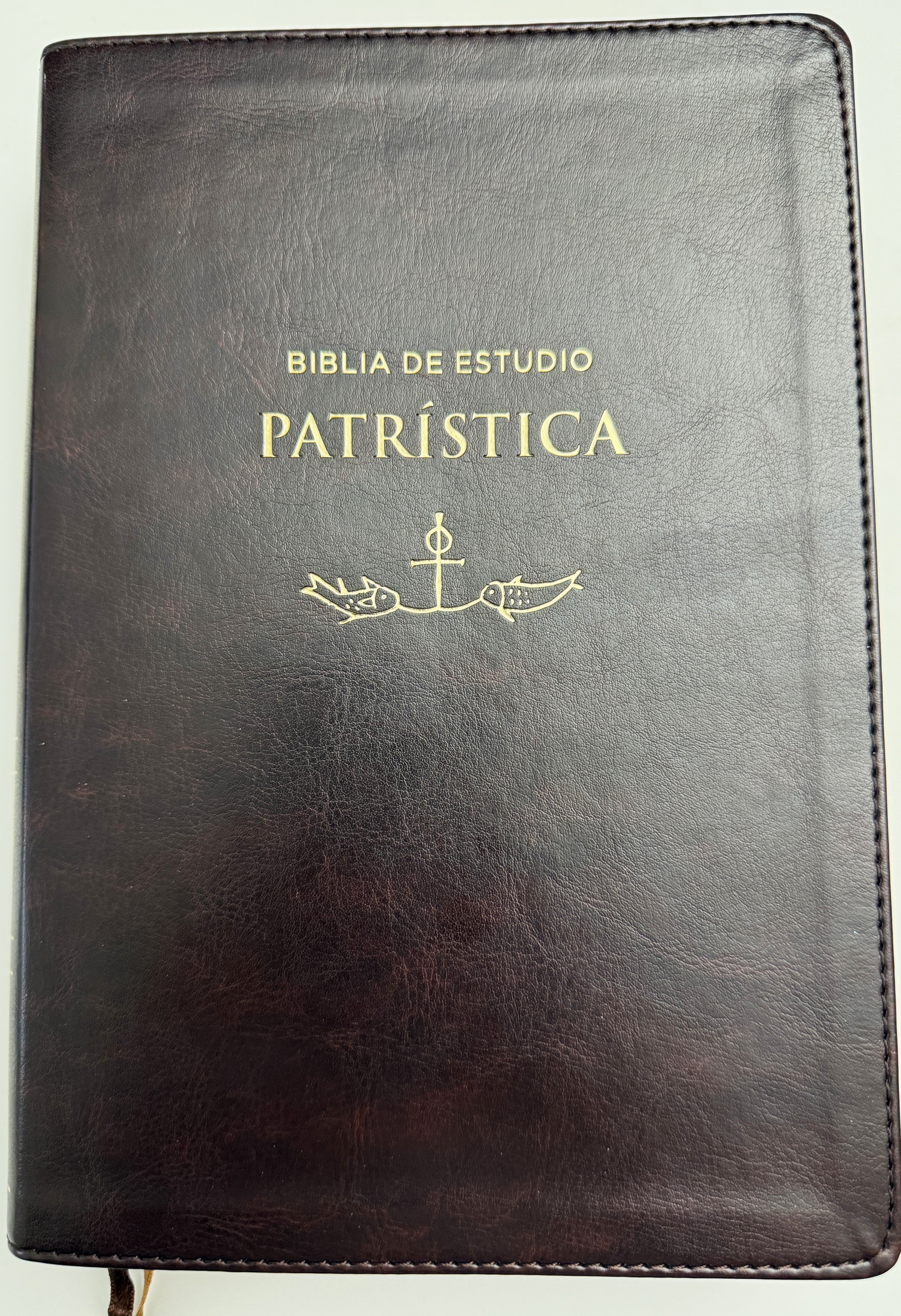 Biblia RVR de Estudio Patrística Café Símil Piel