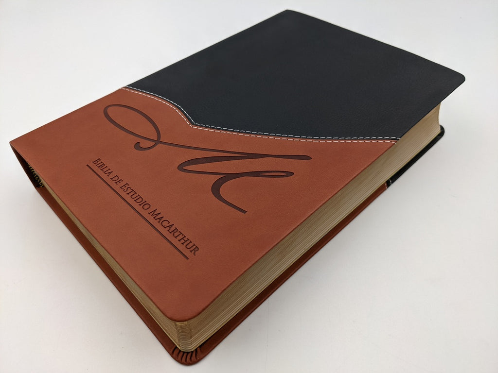Biblia RVR 1960 de Estudio MacArthur Piel con Índice