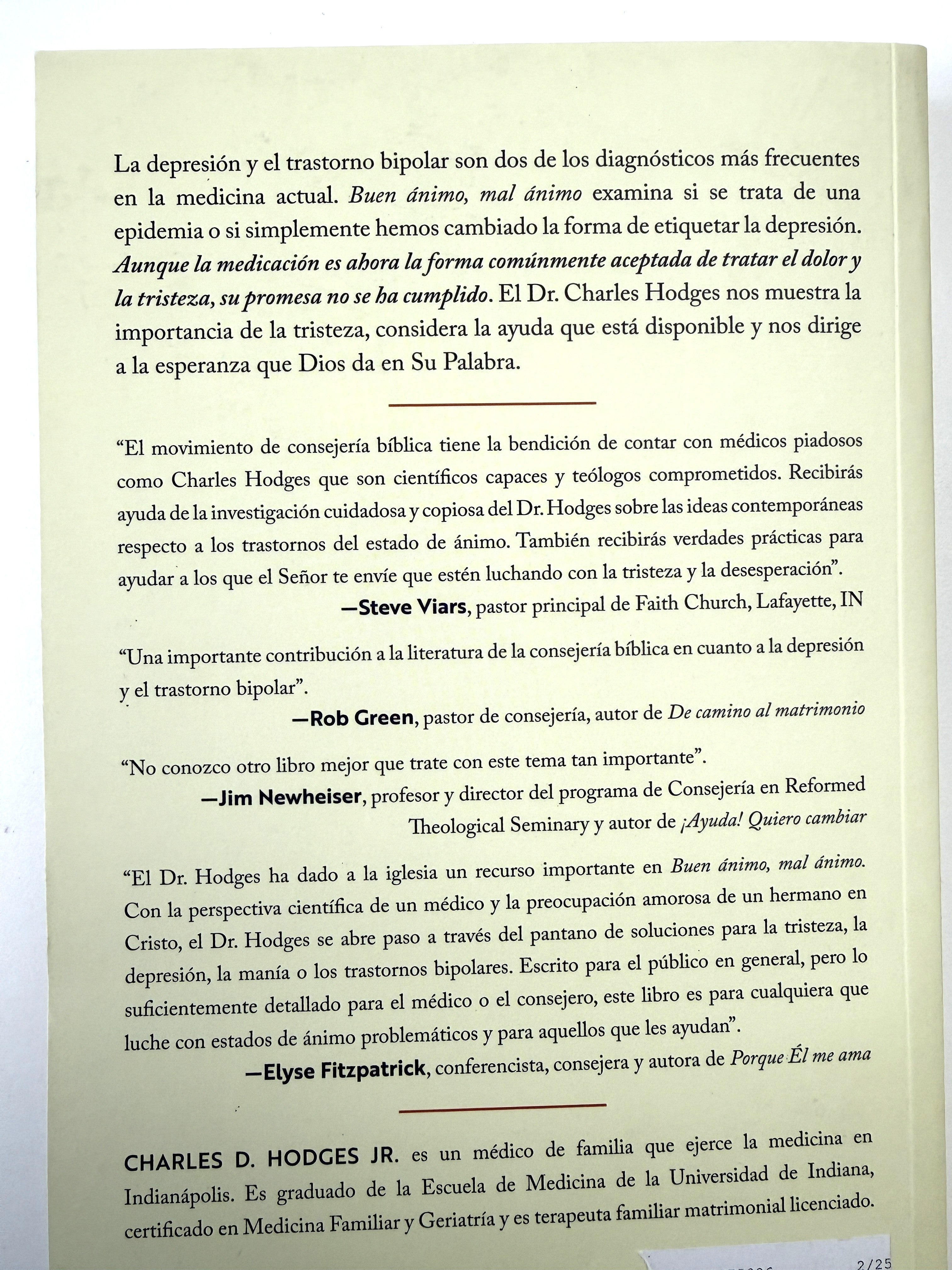 Buen ánimo, mal ánimo. Ayuda y esperanza frente a la depresión y el trastorno bipolar